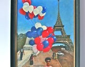 Paris oil painting: vintage original folk art