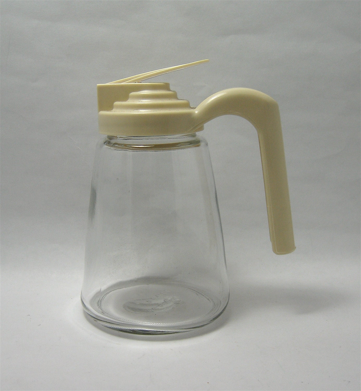 Vintage Diner Syrup Pitcher Gemco Cream Colored Art Deco Style