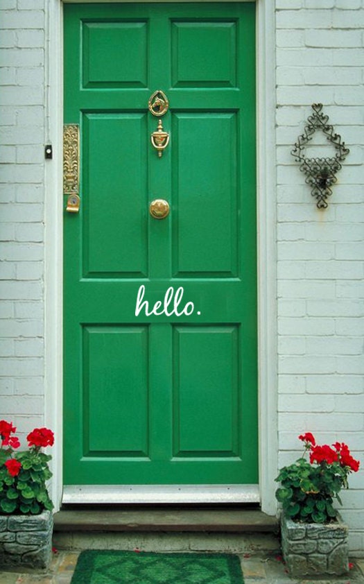 FREE SHIPPING - hello. Vinyl Decal in WHITE-