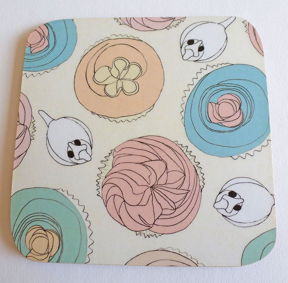 Hungry Bird and Cupcake Coaster