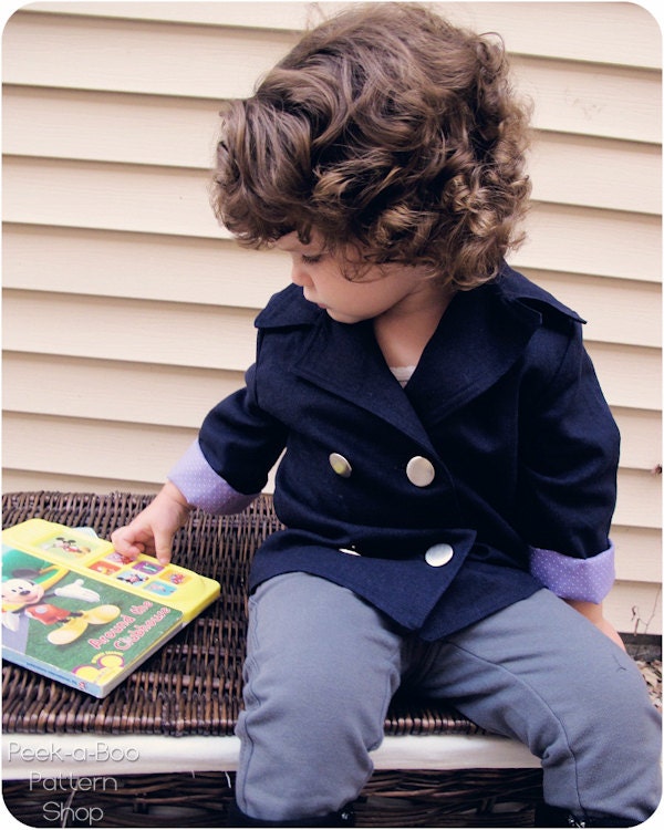Olivia and Oliver Pea Coat: Boys Pea Coat Pattern, Girls Pea Coat Pattern, Baby & Toddler Coat Pattern