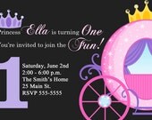 Princess Birthday Invitations with Carriage (Digital File) Il_170x135