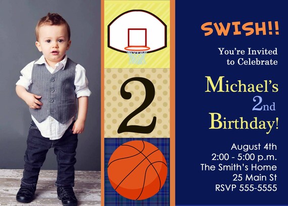 Basketball Birthday Party Invitation (Printable File) Il_570xn