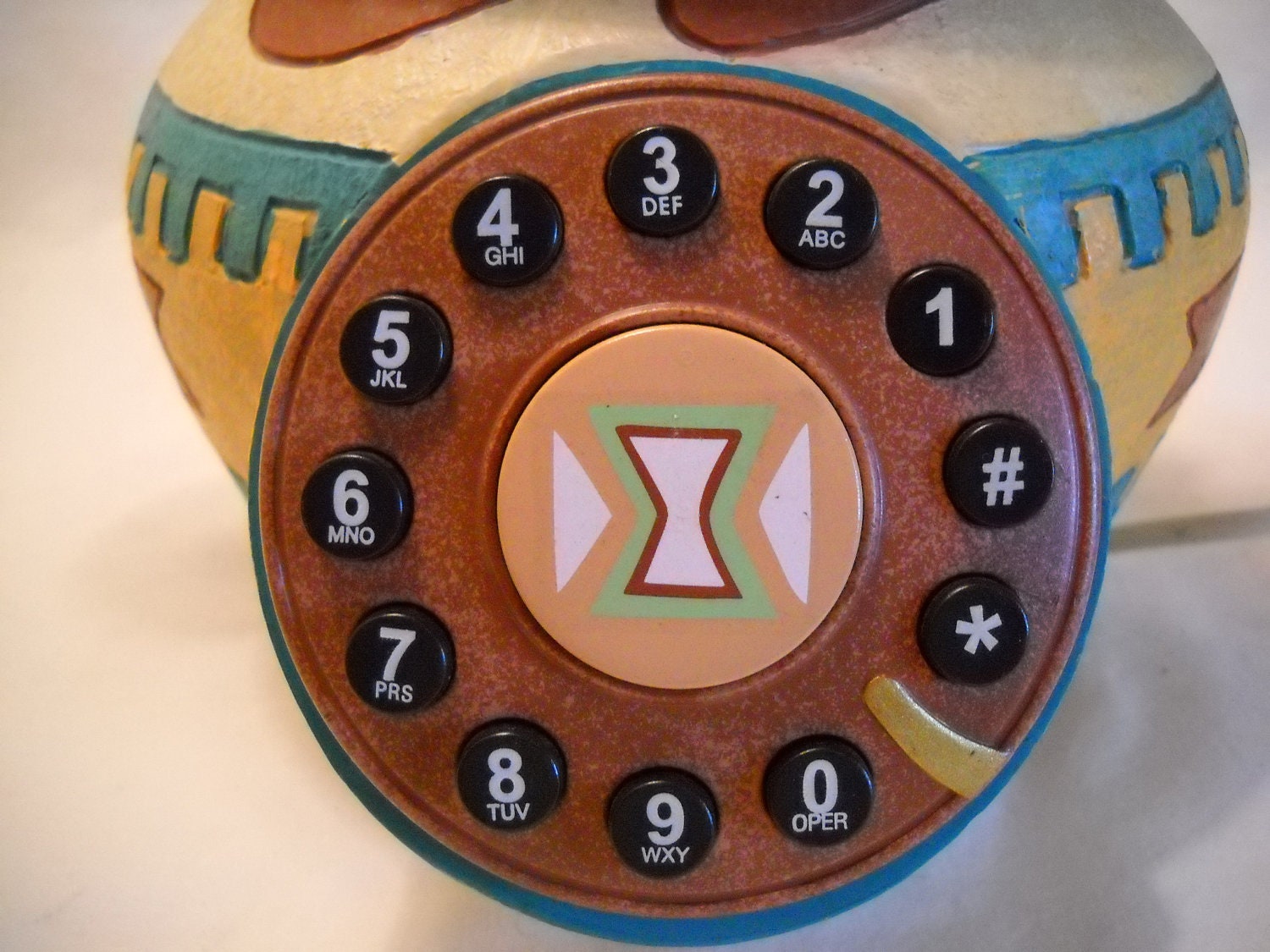 Vintage Southwestern Push Button Phone
