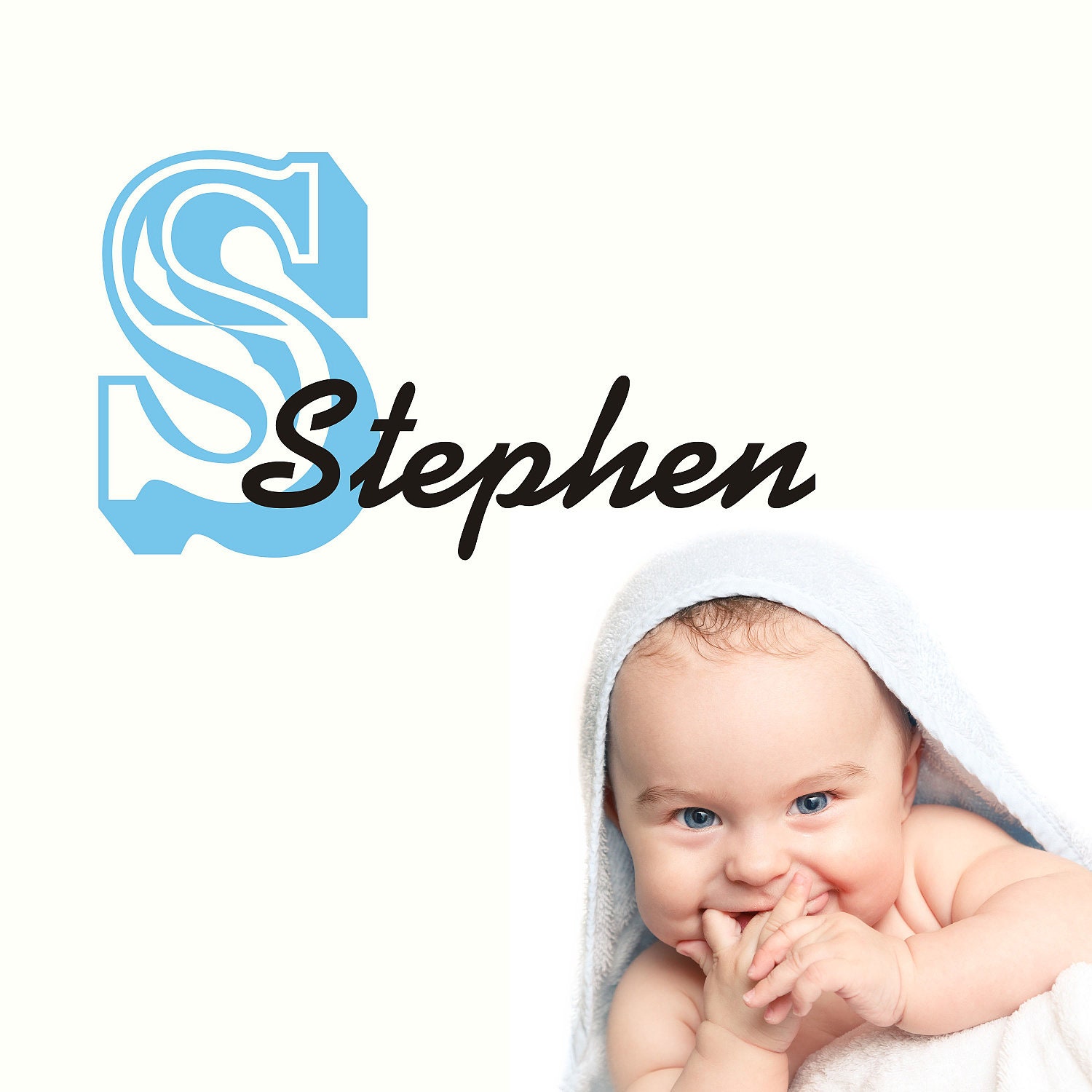 Children Wall Decals - Name Wall Decals - Boys Vinyl Wall Art - Custom Monogram Wall Decals Baby and Kids with Flower - Vinyl Decal