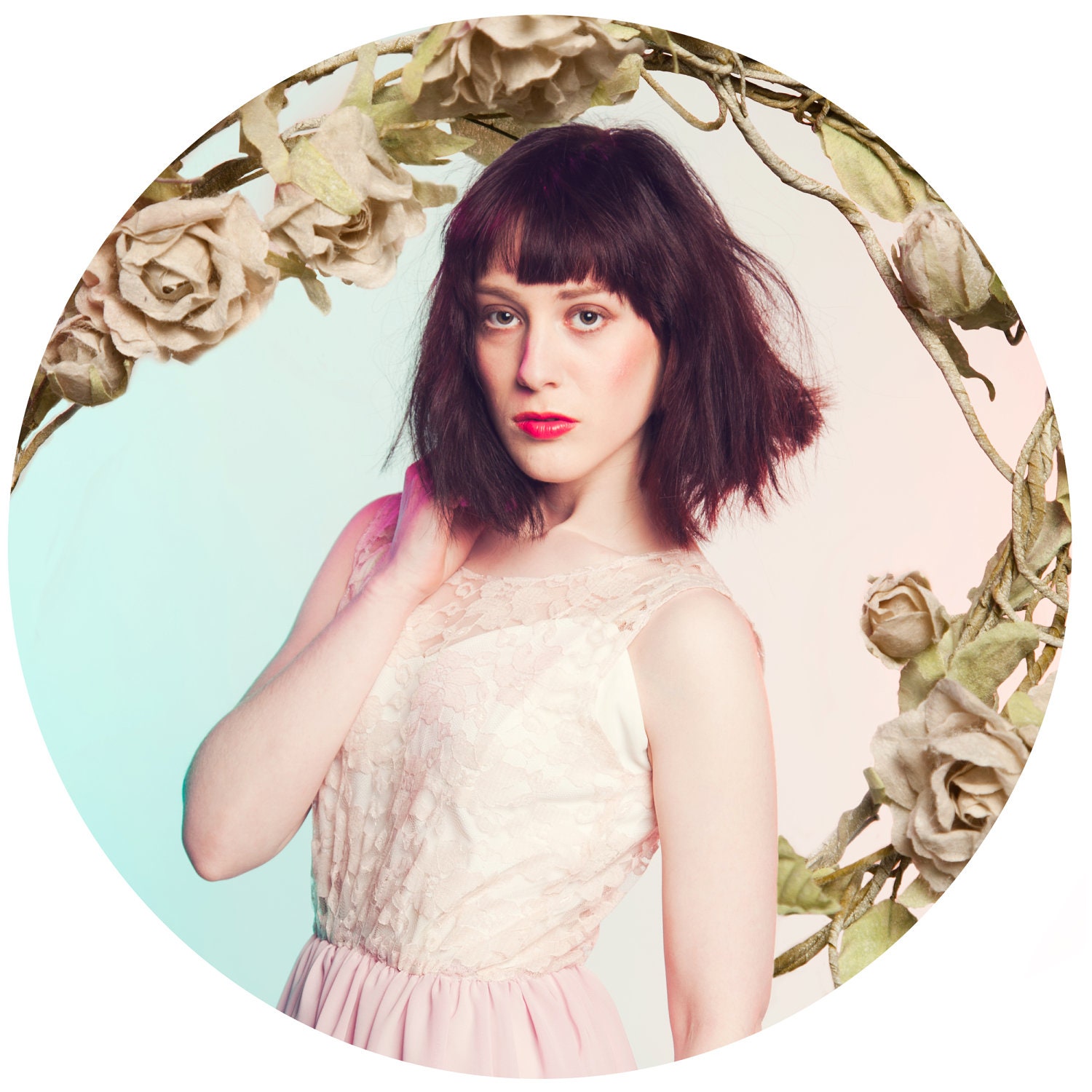 Pastel pink ethereal lace and chiffon dress candyfloss