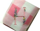 Pink Minky Stroller Blanket - Cuddly Pink and White Checked Fleece