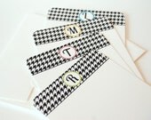 Personalized Stationery - Houndstooth - Monogram Stationery - Flat Note Cards - Set of 12