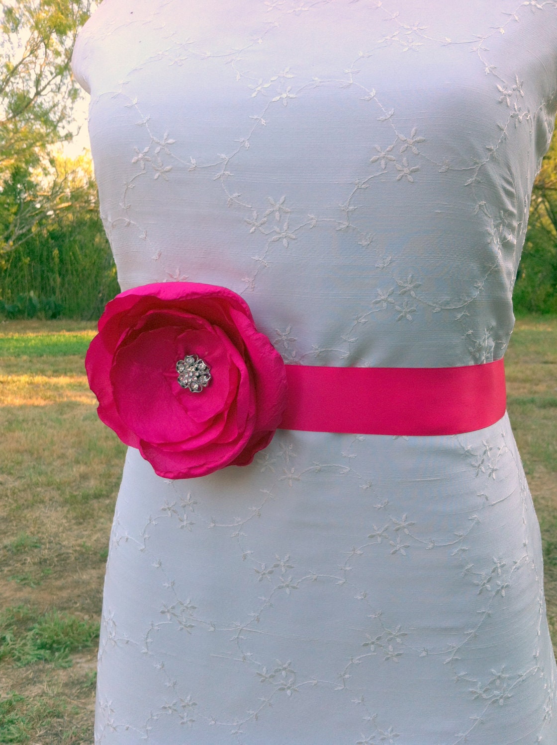 Custom Listing for Danielle... Fuchsia Hot Pink Wedding Sash Belt... Bridesmaids, Flower girls sash, great for prom, ball, portraits...
