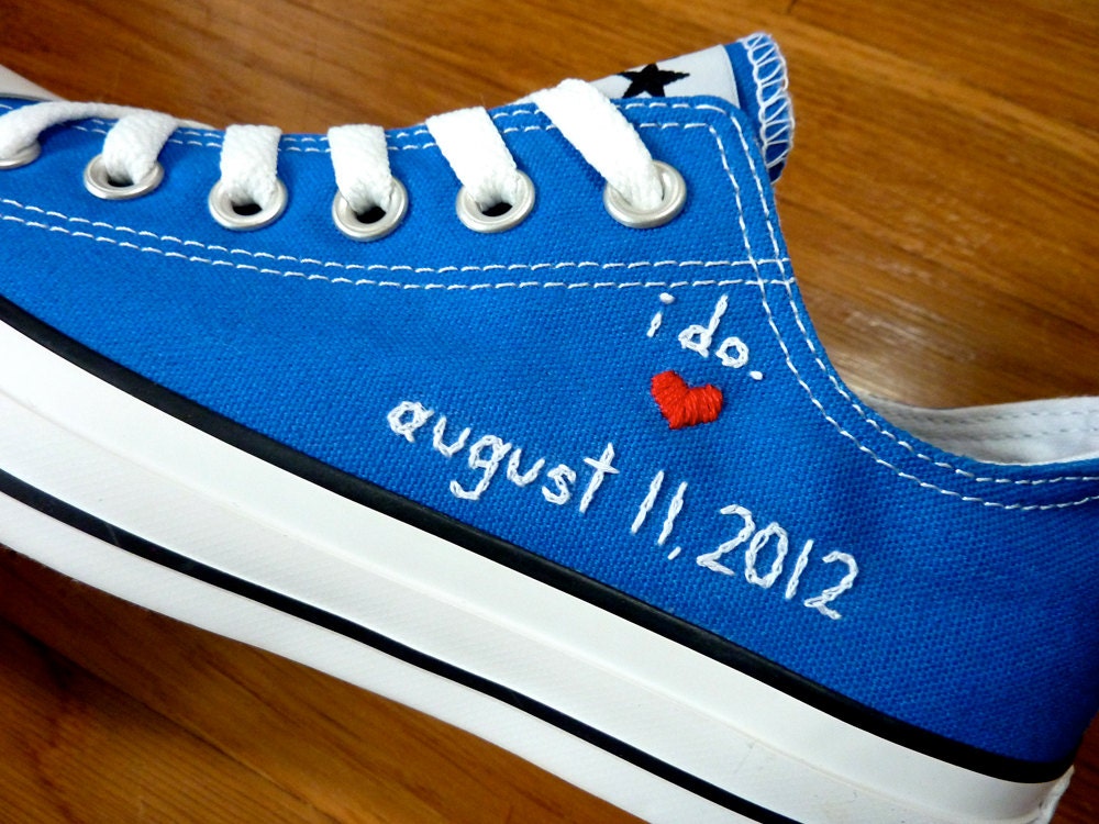 I Do Embroidered Canvas Wedding Shoes
