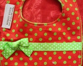 Sale- Christmas Ribbon Bow Bib Ready to Ship - torilynn817