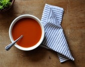 LUNCH NAPKIN - linen black stripe