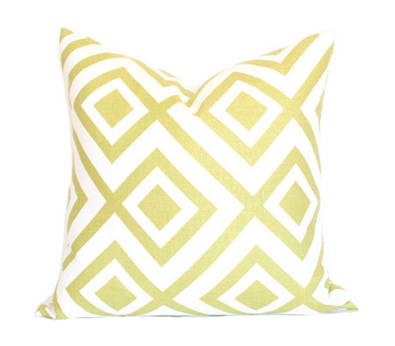 La Fiorentina David Hicks - Light Green & Ivory colorway - 20x20 Designer Pillow Cover single-sided