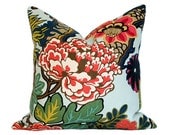 Chiang Mai Dragon Aquamarine Designer Pillow Cover 17x17 with Velvet Back