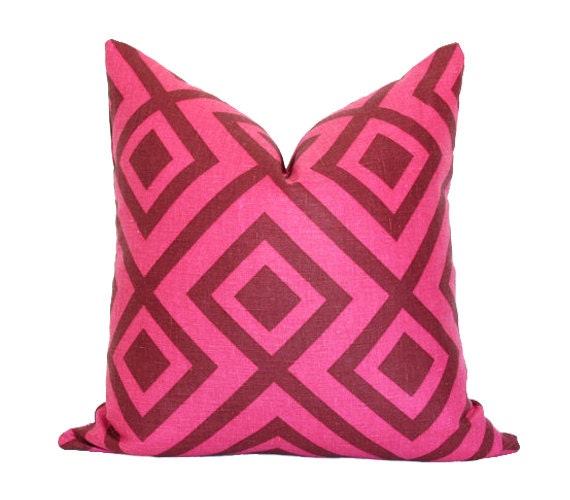La Fiorentina David Hicks - Wine & Magenta colorway - 20x20 Designer Pillow Cover double-sided