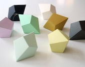 DIY Geometric Paper Ornaments - Set of 8 Paper Polyhedra Templates - Classic Palette - FieldGuideDesign