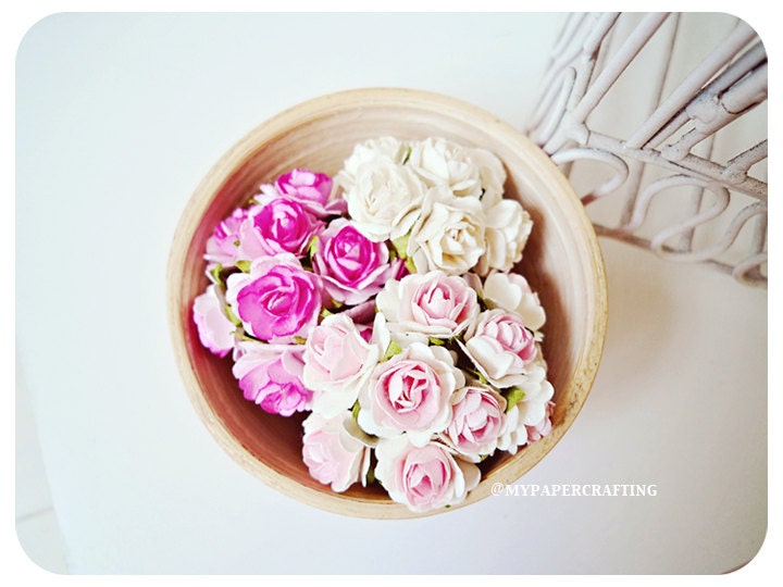 Millinery flowers heartshape Buds paper flower mixed color / pack