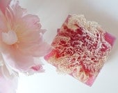ALOE VERA LOOFAH, Soap Colored in Raspberry, Scented in Black Raspberry Vanilla, Vegetable Based, Handmade