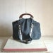 Reserved for Wtafreak -CLEARANCE Leather Tote in Navy Blue with Natural Linen Trimming. Ready to Ship. 50% off original price.