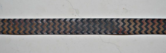 Silver foil chevron on black 7/8" grosgrain ribbon New Years eve Il_570xn