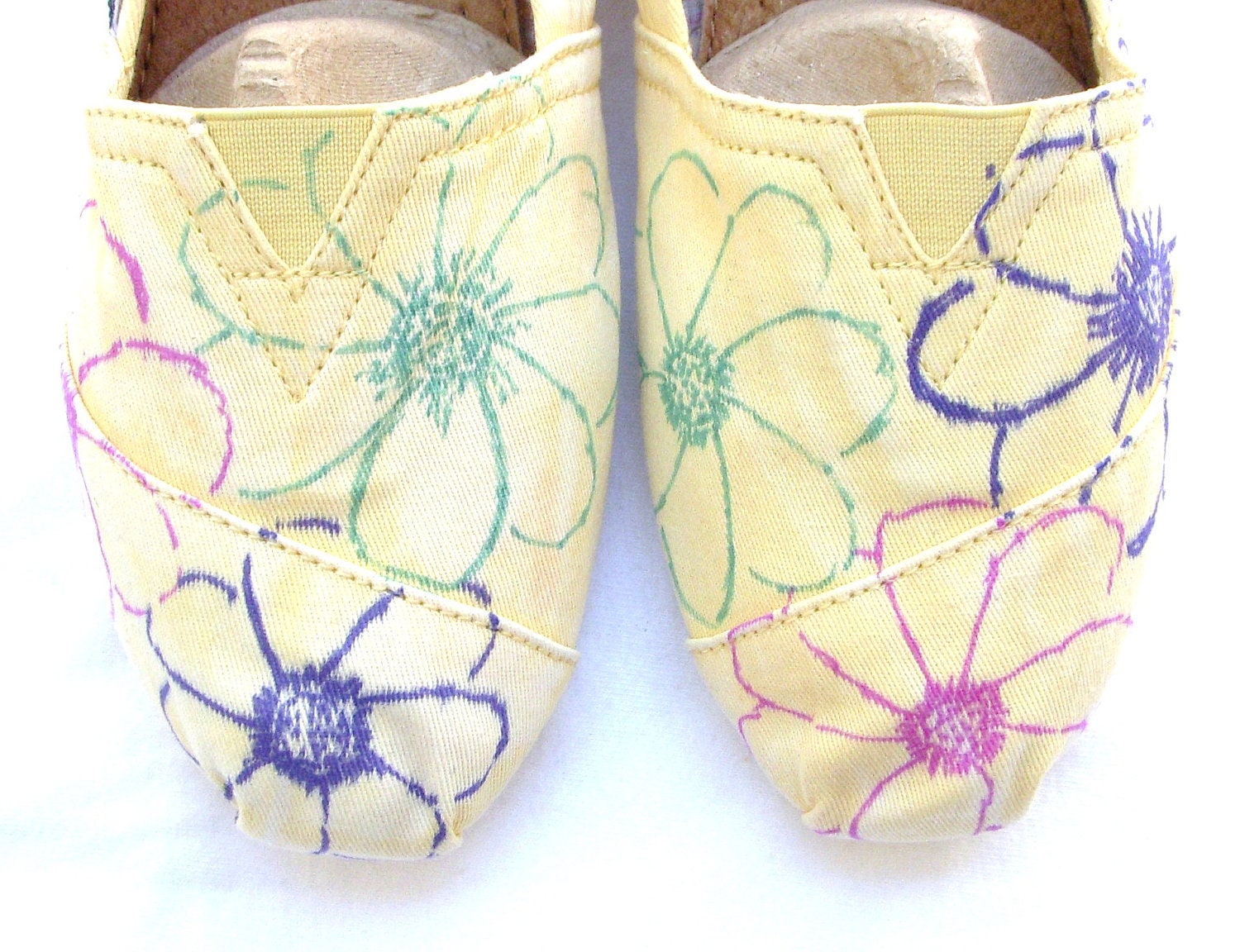 The Summer - Flower Custom Painted TOMS