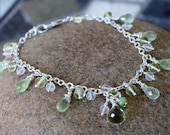 ON SALE - 10% off - Prehnite, rose quartz and lemon quartz beaded bracelet