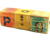 Rotating Wooden Spelling Blocks - 3 Letter Words