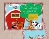 petting zoo farm birthday invitation and thank you DIY printable