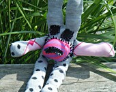 New Handmade Evil Ugly Sock Critter Rabbit. Not your average sock monkey.