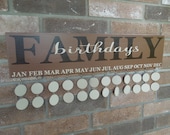 No Vinyl - Family Birthday Reminder Board Sign - Hand-Painted, Solid Wood, Ready to Complete Tags