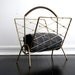 Mid Century Metal Magazine Rack - Gold Atomic Organizer, Storage