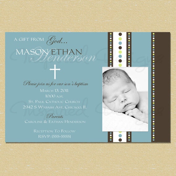 Girl or Boy Baptism Invitation/Birth Announcement Il_570xn