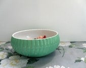 Vintage Vitrock Hocking Seafoam Light Teal Porcelain Bowl - FREE SHIPPING in the USA