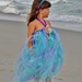 Goddess of the Ocean Sea Mermaid Long Style Tutu Halter Dress adorned with Pearls 2T - 6 yr up to 24" Chest Measurement