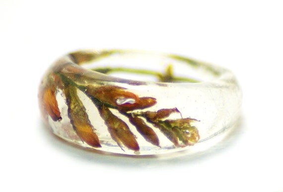 Orange Ring- Resin Ring-Resin Jewelry-Real Flower Jewelry-Orange Tropical Flowers-Jewelry Made with Real Flowers