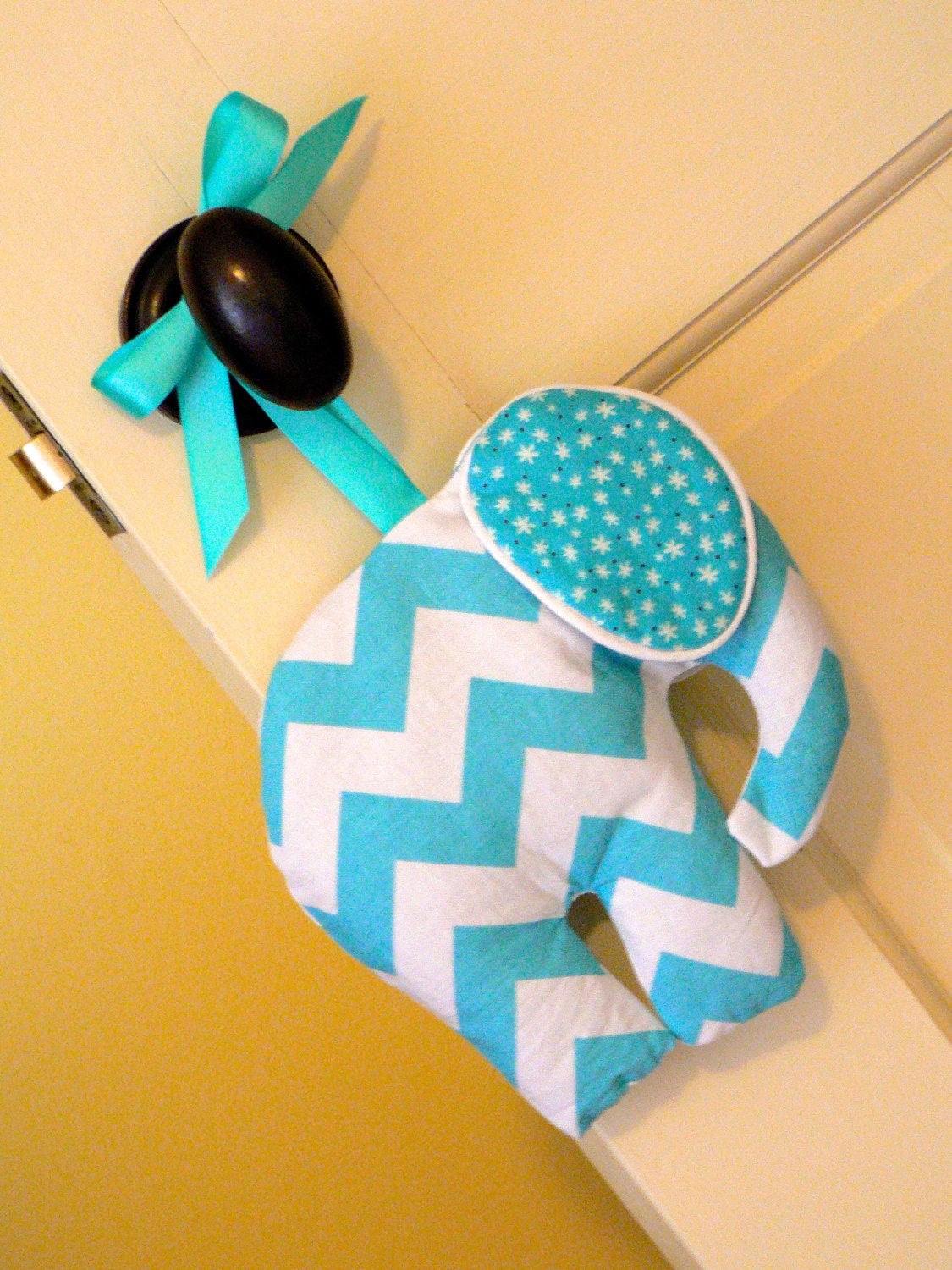 Elephant Lavender Sachet Aqua Chevron