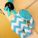 Elephant Lavender Sachet Aqua Chevron