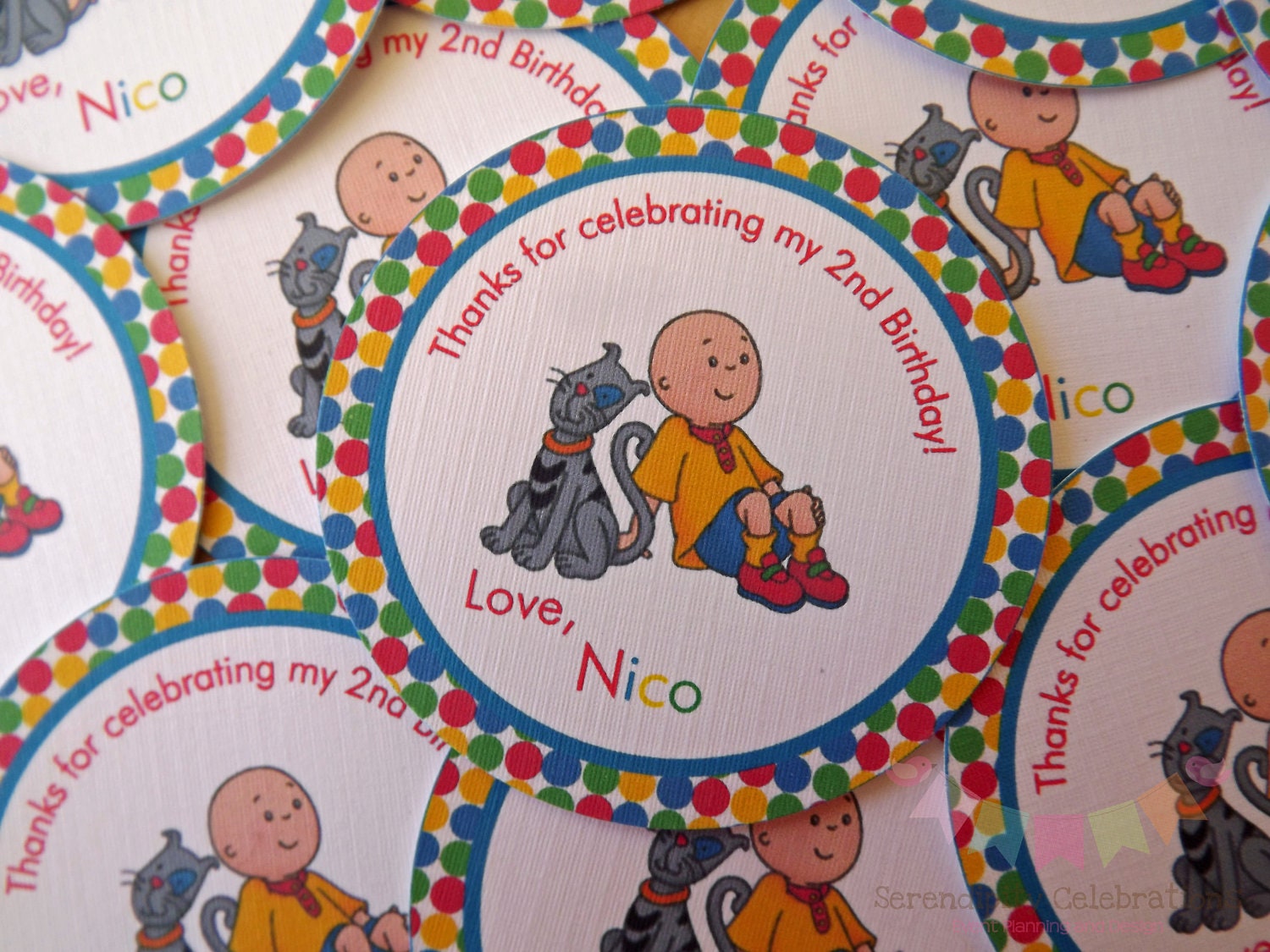 Caillou Inspired Favor Tags Thank You Tags Gift Tags Il_570xn