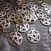 20 Flawed Pentagram Charms Pendants in Silver Tone - C1279