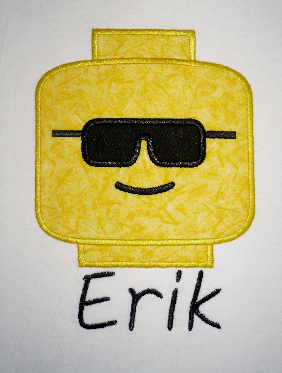 Design your own Lego character applique t-shirt  - Personalized with your choice of characters