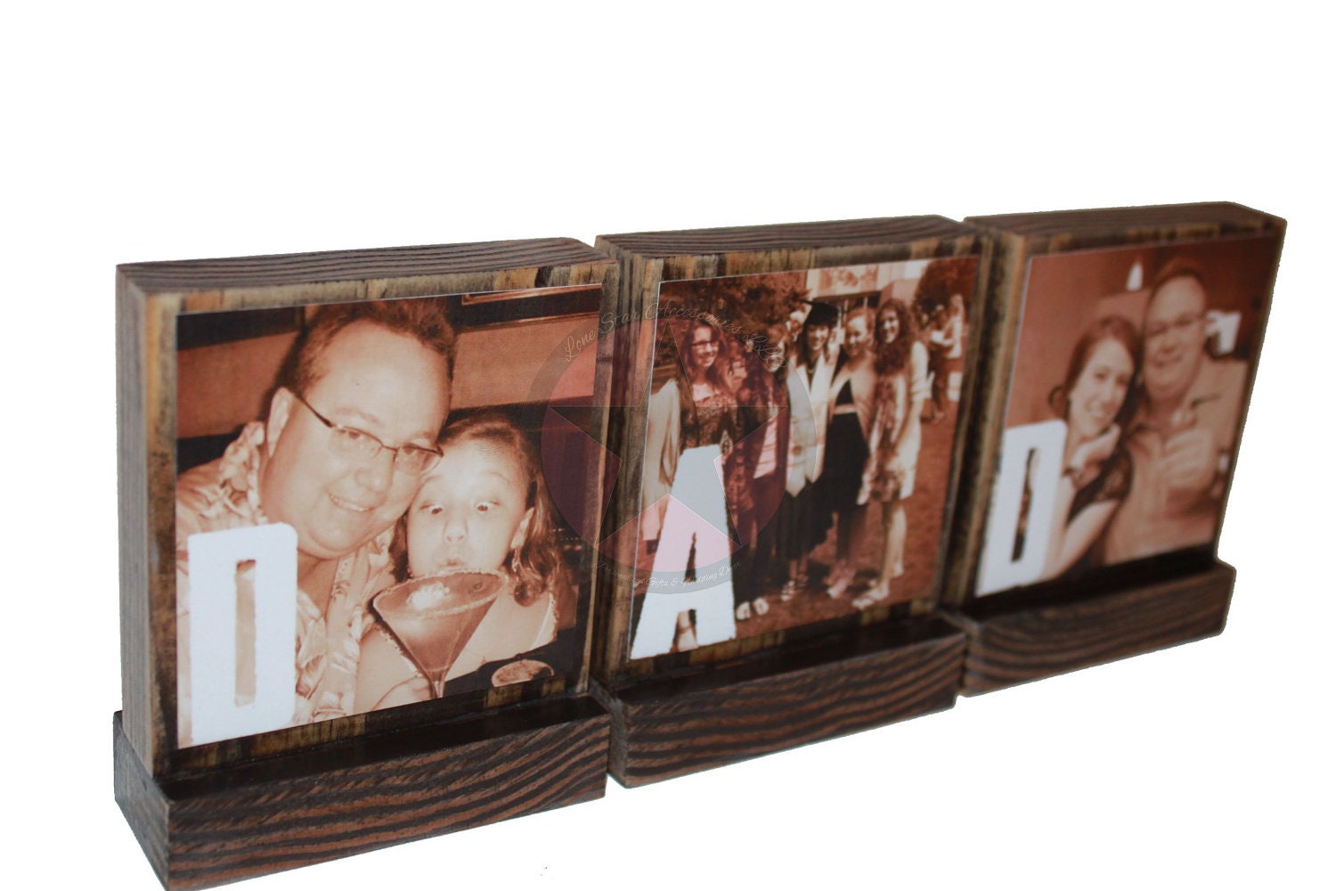 PERSONALIZED PHOTO GIFTS-Great Gifts for Dad,Pop,Mom- Personalized wooden photo blocks-Great Christmas Gifts
