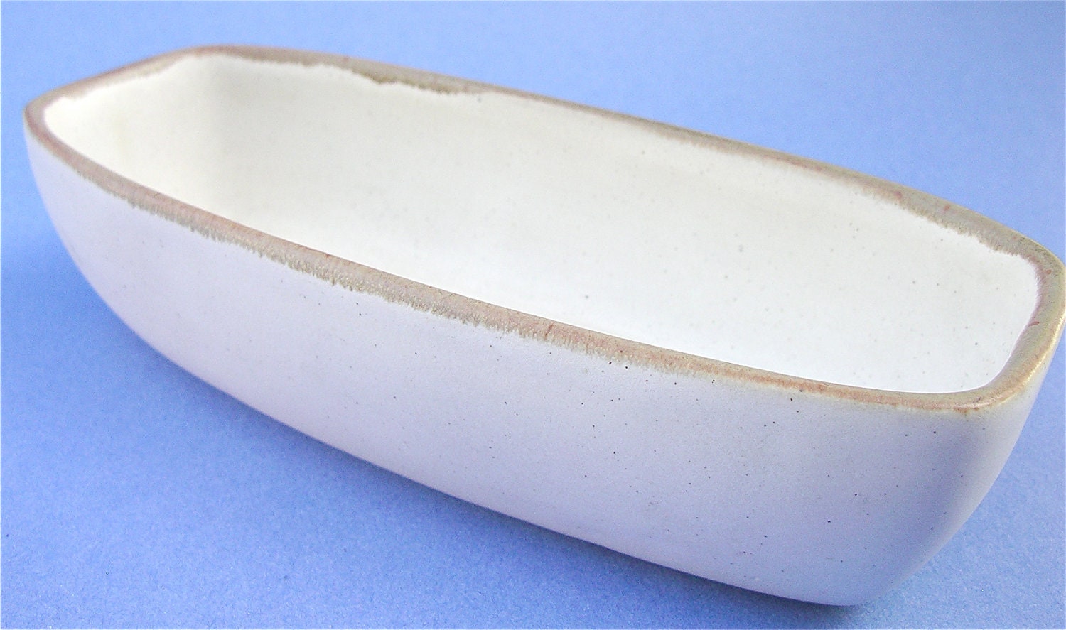 Vintage White Wash Stoneware Butter Dish Ceramic Butter Dish Pottery Butter Condiment White Pottery Serving Shabby Cottage Chic Minimalist