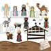 Nativity Christmas Clip Art -- Handmade Digital Images for greeting cards, scrapbooking, gift tags, paper crafts and gifts