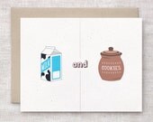 Anniversary Card - Milk and Cookies - I Love You Card, Eco-friendly Card
