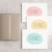 Thank You Cards, Set of 6 - Spring Wedding: Pastel Mint, Pink Peach, Mustard Yellow - Eco Friendly