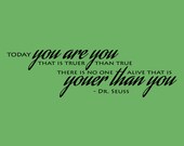 Wall Decal : You are You Dr Seuss Vinyl Wall Art Inspirational Quote Sticker