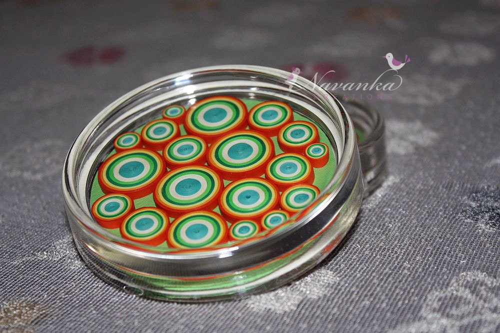 Citrus Summer - Beautiful Coasters with Paper Quilling Set of 2