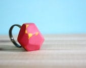 Guava Ring - Geometric Polymer Clay