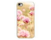 Floral iPhone 5 Case, white plastic case, shabby chic pastel pink flowers, iphone case for her - Sun Flared - IN STOCK