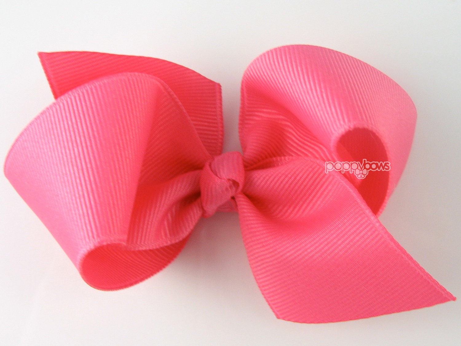 NEW STYLE - Loopy Pinwheel Hair Bow - Hot Pink Hairbow 3.5 Inch Solid Color Boutique Bow for Baby Toddler Girls 1.5 Inch Wide Ribbon